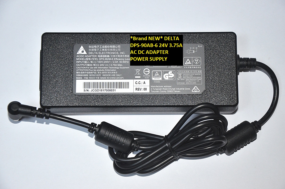 *Brand NEW* DELTA 24V 3.75A AC DC ADAPTER DPS-90AB-6 POWER SUPPLY